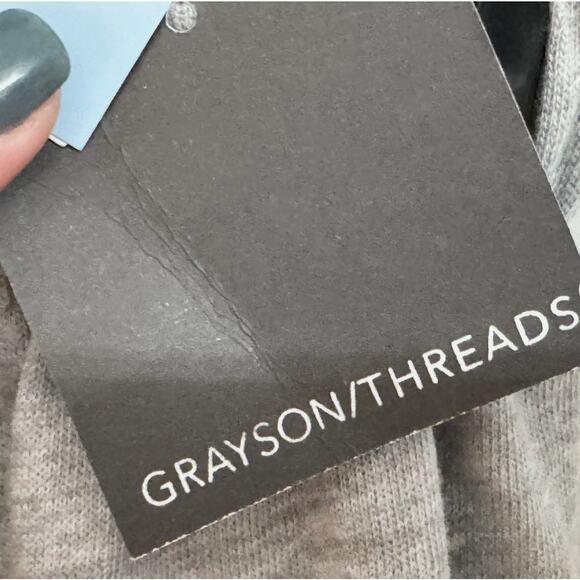 Grayson Threads Pants Womens XS Gray Wide Leg America Graphic Check Sweatpant - Picture 4 of 9